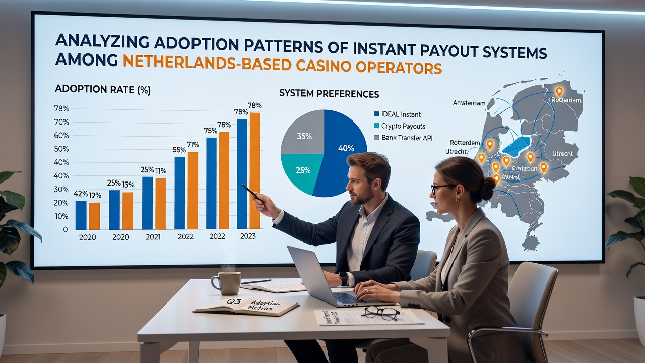 Grafiek die adoptiecijfers van instant payout systemen bij Nederlandse casino operators toont