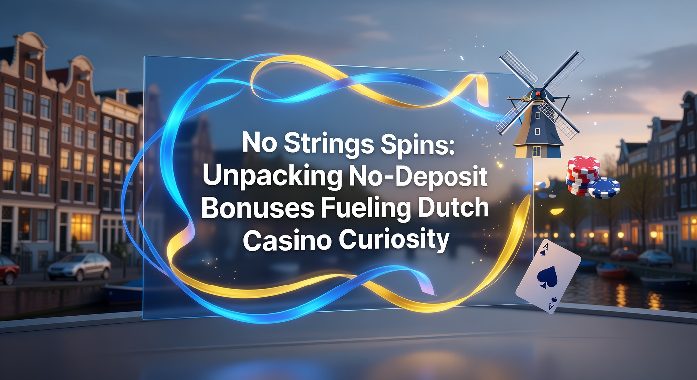 Schermafbeelding van een online casino met no-deposit bonus promotie, inclusief draaiende slots en bonusaanbod