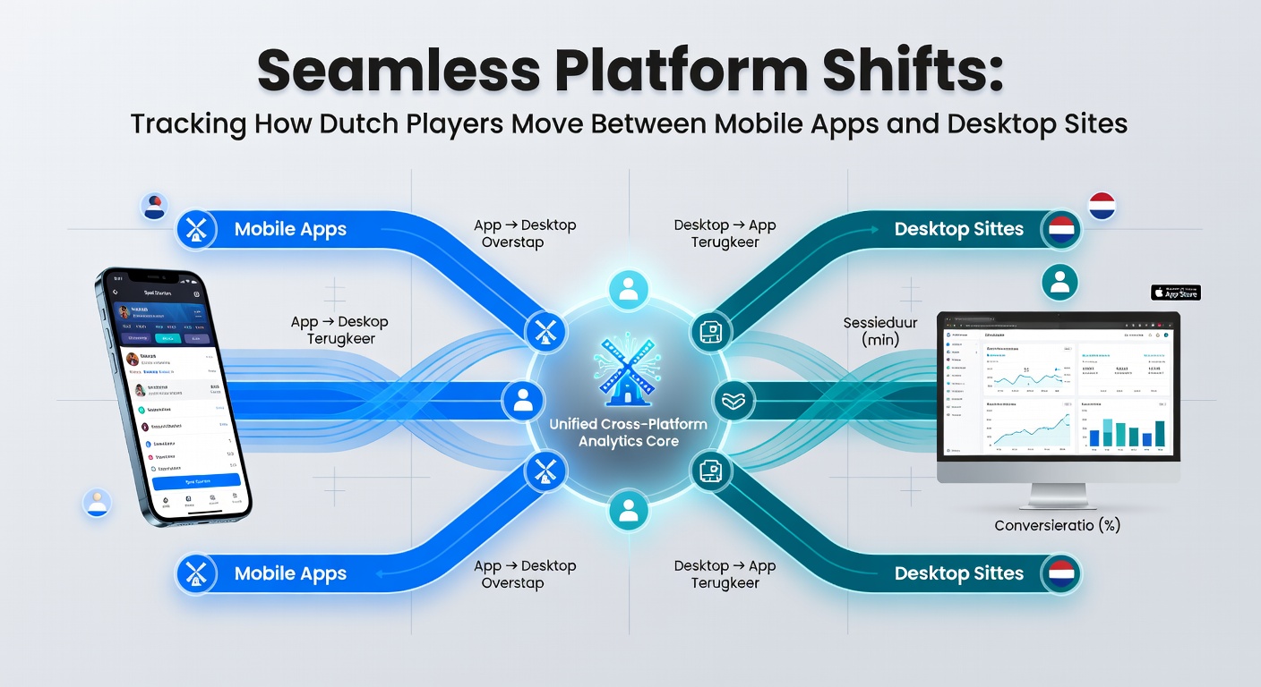 Grafiek die de toename van cross-platform sessies onder Nederlandse online gokkers in 2026 illustreert